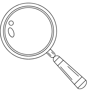 Pencil sketch of a magnifying glass