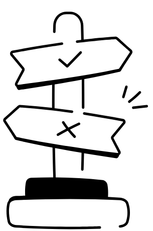 pencil sketch of a road sign pointing in two directions