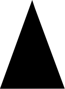 Black triangle with equal sides, showing variation in shapes